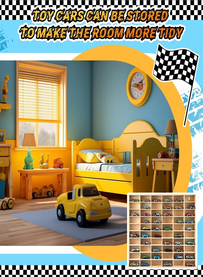 Seenelling Hot 1/64 Diecast Wheels Display Case Holds Toy Cars Wooden Wall Mount Car Display Shelf Storage Organizer Case for Toy Collectibles, Wheel, Model, 10 Layers (60 Spaces) - Image 5